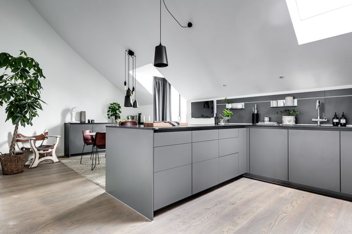  apartamento en gris cocina